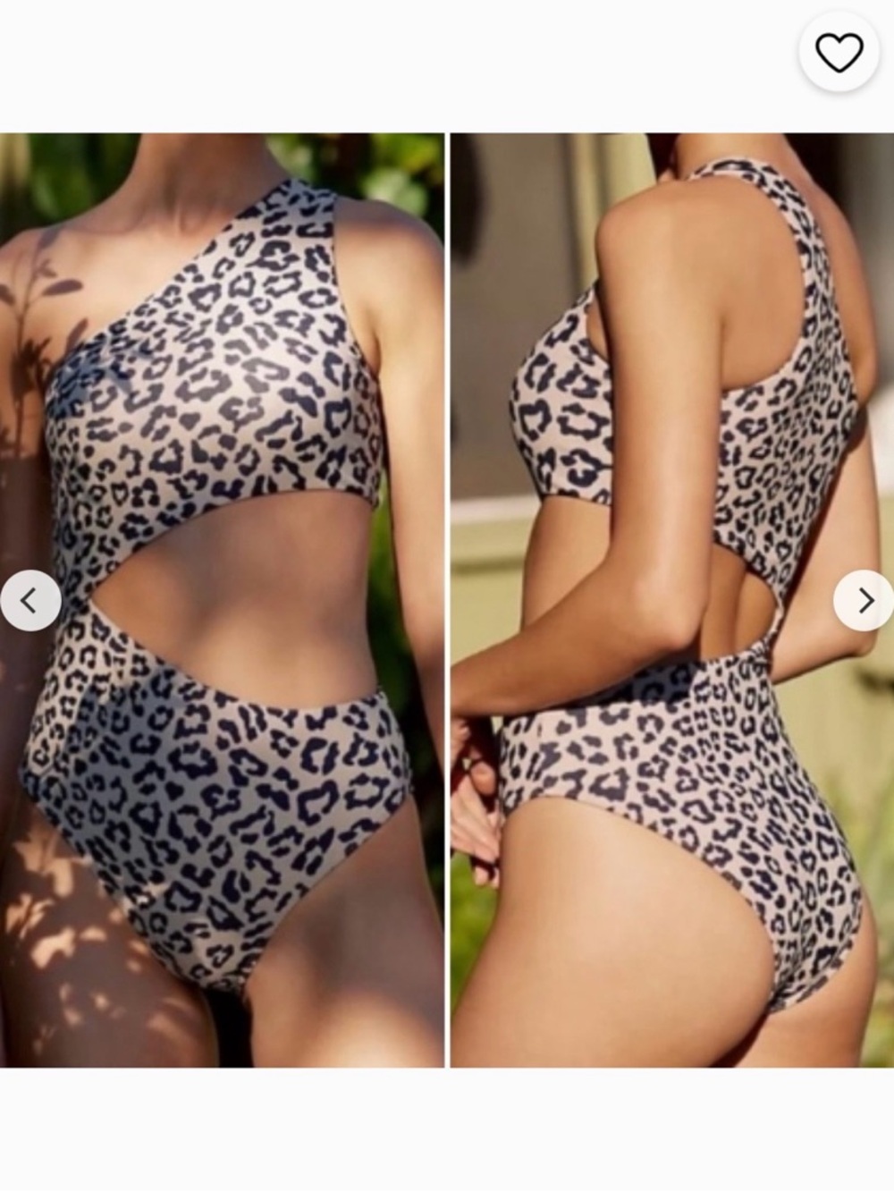 Anthropologie Leopard Print Cutout One-Piece Swimsuit in Beige and Black